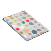 Farbenfrohe Pastel Polka Dot Muster Kunst Notizblock (Rechte Seite)