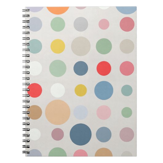 Farbenfrohe Pastel Polka Dot Muster Kunst Notizblock (Vorderseite)