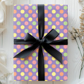Farbenfrohe Pastel Polka Dot Party Geschenkpapier