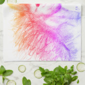 Farbenfrohe Pastel Rainbow Einhorn Küche Handtuch (Gefaltet)