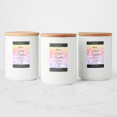 Farbenfrohe Pastel Rainbow Glitzer Produktkennzeic Lebensmitteletikett (Flaschen)