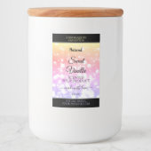 Farbenfrohe Pastel Rainbow Glitzer Produktkennzeic Lebensmitteletikett (Vorderseite)