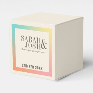 Farbenfrohe Pastel Rainbow-Hochzeit Geschenkschachtel