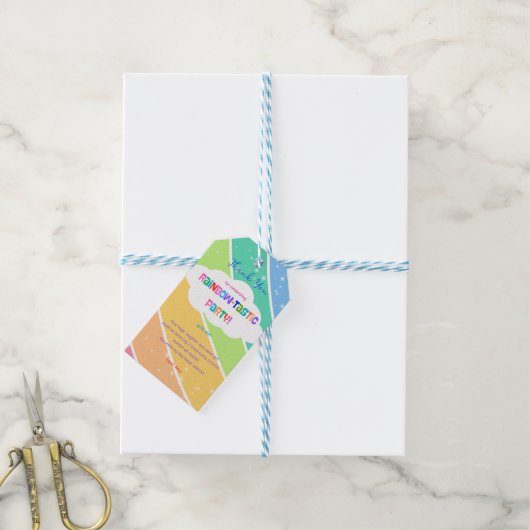 Farbenfrohe Pastel Rainbow Sparkor Geschenkanhänger (Mit Garn)