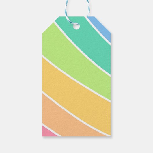 Farbenfrohe Pastel Rainbow Sparkor Geschenkanhänger (Rückseite)