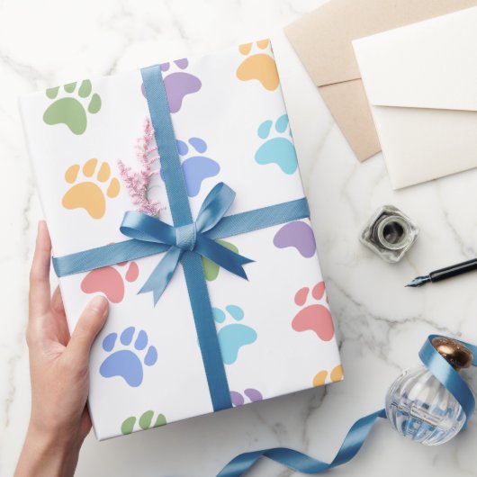 Farbenfrohe Pastel-Regenbogenfarben Muster für Hun Geschenkpapier (Schenken)