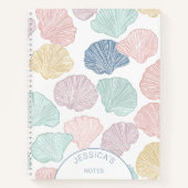 Farbenfrohe Pastel Seashell Moderne, benutzerdefin Notizblock (Vorderseite)