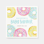 Farbenfrohe Pastel Sprinkle Donuts Kinderdusche Serviette (Vorderseite)