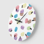 Farbenfrohe Pastel Watercolor Französische Macaron Große Wanduhr (Winkel)