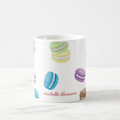 Farbenfrohe Pastel Watercolor Französische Macaron Kaffeetasse (Mittel)