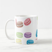 Farbenfrohe Pastel Watercolor Französische Macaron Kaffeetasse (Links)