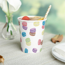 Farbenfrohe Pastel Watercolor Französische Macaron Pappbecher