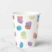 Farbenfrohe Pastel Watercolor Französische Macaron Pappbecher (Rückseite)