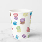 Farbenfrohe Pastel Watercolor Französische Macaron Pappbecher (Vorderseite)