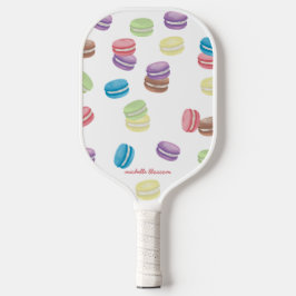 Farbenfrohe Pastel Watercolor Französische Macaron Pickleball Schläger