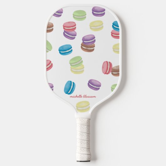 Farbenfrohe Pastel Watercolor Französische Macaron Pickleball Schläger (Vorderseite)