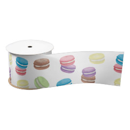Farbenfrohe Pastel Watercolor Französische Macaron Satinband