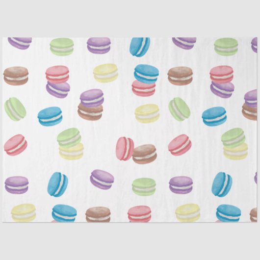 Farbenfrohe Pastel Watercolor Französische Macaron Seidenpapier (Vorderseite)