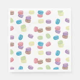 Farbenfrohe Pastel Watercolor Französische Macaron Serviette