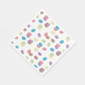 Farbenfrohe Pastel Watercolor Französische Macaron Serviette (Ecke)