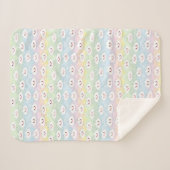 Farbenfrohe Pastel Waves Kawaii Emoji Clouds Muste Sherpadecke (Vorderseite (Horizontal))