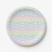 Farbenfrohe Pastel Waves Kawaii Wolken Muster Pappteller (Vorderseite)