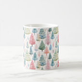 Farbenfrohe Pastel Weihnachtsbaum Muster Kaffeetasse (Mittel)