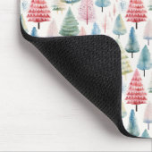 Farbenfrohe Pastel Weihnachtsbaum Muster Mousepad (Ecke)