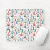 Farbenfrohe Pastel Weihnachtsbaum Muster Mousepad (Mit Mouse)
