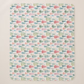 Farbenfrohe Pastel Weihnachtsbaum Muster Sherpadecke (Vorderseite)