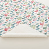 Farbenfrohe Pastel Weihnachtsbaum Muster Sherpadecke (3/4)