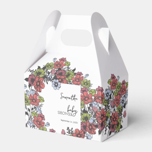 Farbenfrohe Pastel Wildblume Kinderdusche Geschenkschachtel (Vorderseite)