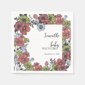 Farbenfrohe Pastel Wildblume Kinderdusche Serviette (Vorderseite)