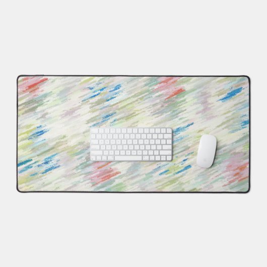 Farbenfrohe Pastell Abstrakt gestreifte Schreibtis Schreibtischunterlage (Tastatur & Maus)