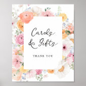 Farbenfrohe Pastell Blumenkarten und Geschenke Unt Poster (Vorne)