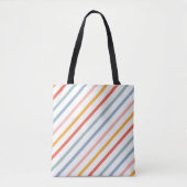 Farbenfrohe Pastell-Diagonalstreifen Tasche (Vorderseite)
