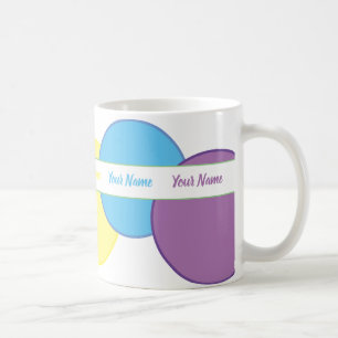 Farbenfrohe Pastell-Frühlingskreise mit Ihrem Name Kaffeetasse