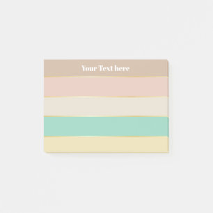 Farbenfrohe Pastell Gold Personalisierte Farbstrei Post-it Klebezettel
