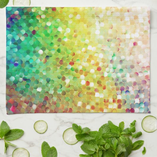 Farbenfrohe Pastell Gradient Glitzer Pattern Küchentuch (Gefaltet)
