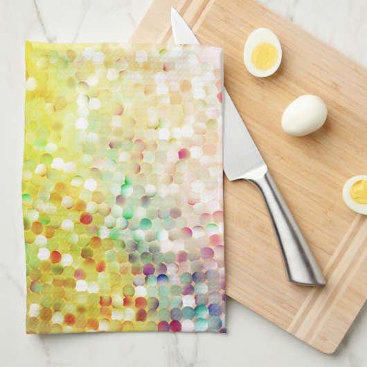 Farbenfrohe Pastell Gradient Glitzer Pattern Küchentuch (Viertel Falte)