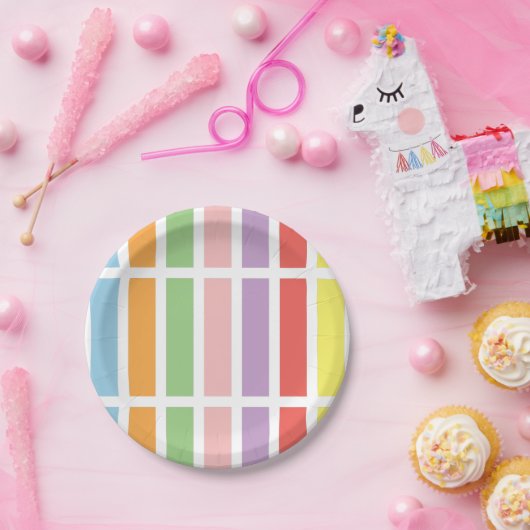 farbenfrohe Pastell Hues Pappteller (Party)