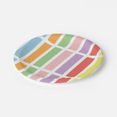 farbenfrohe Pastell Hues Pappteller (Schrägansicht)