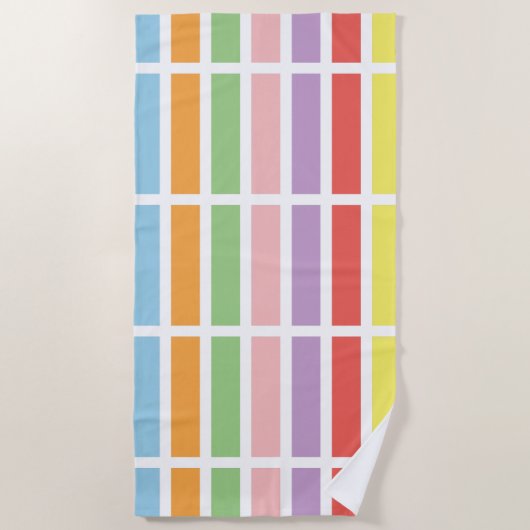 farbenfrohe Pastell Hues Strandtuch (Vorderseite)