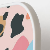 Farbenfrohe Pastell Leopard Druck Nahtloses Muster Pickleball Schläger (Linke Seite)