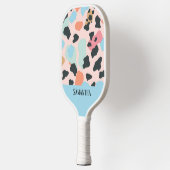Farbenfrohe Pastell Leopard Druck Nahtloses Muster Pickleball Schläger (Links)