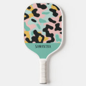 Farbenfrohe Pastell Leopard Druck Nahtloses Muster Pickleball Schläger (Vorderseite)