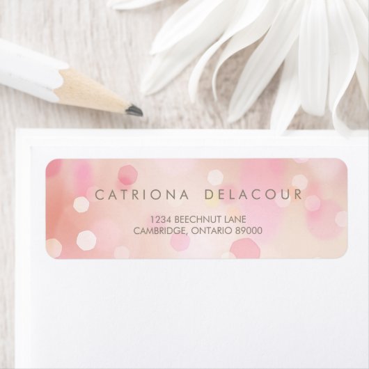 Farbenfrohe Pastell Lights Bokeh-Adressetikett (Insitu)