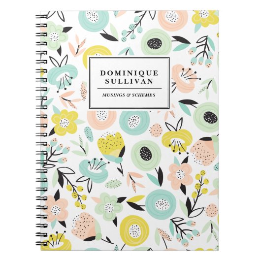 Farbenfrohe Pastell Muster Custom Notebook II Notizblock (Vorderseite)