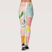 Farbenfrohe Pastell-Patchwork-Preppy Leggings (Rückseite)