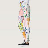 Farbenfrohe Pastell-Patchwork-Preppy Leggings (Links)